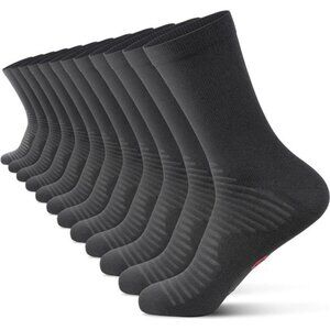 Compression Athletic Crew Socks (6 Pairs) for Men & Women